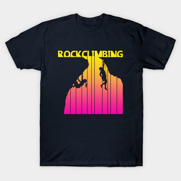 Vintage Retro Rock Climbing Gift T-Shirt by GWENT